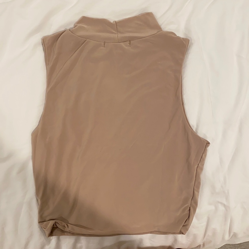 cropped tank top with subtle turtleneck! Color- nude